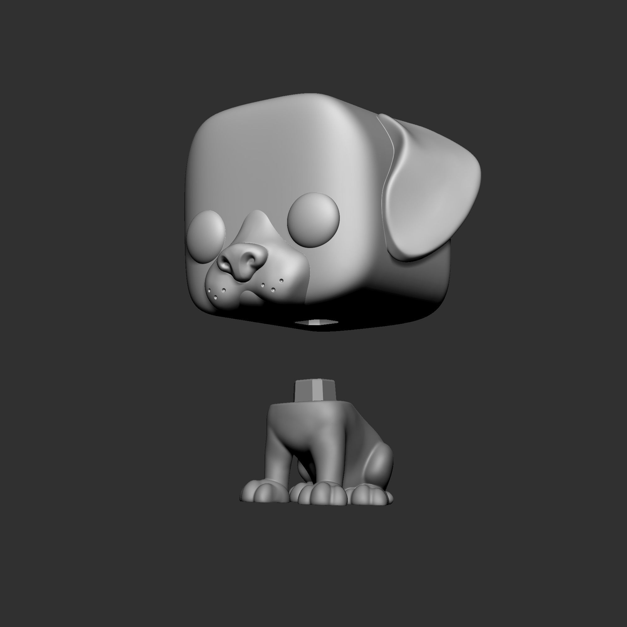 Cachorro funko pop dog 3D print model_2