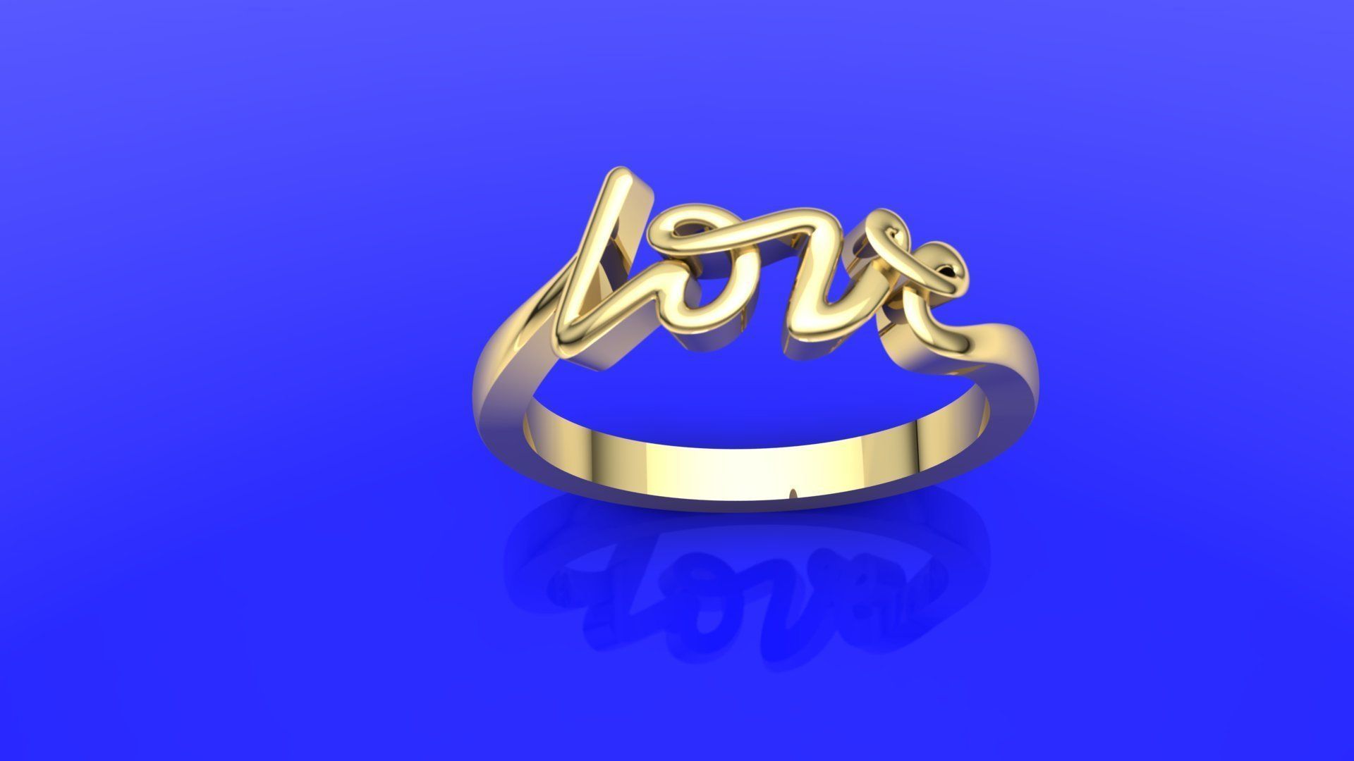 Love ring 3D model 3D print model_3
