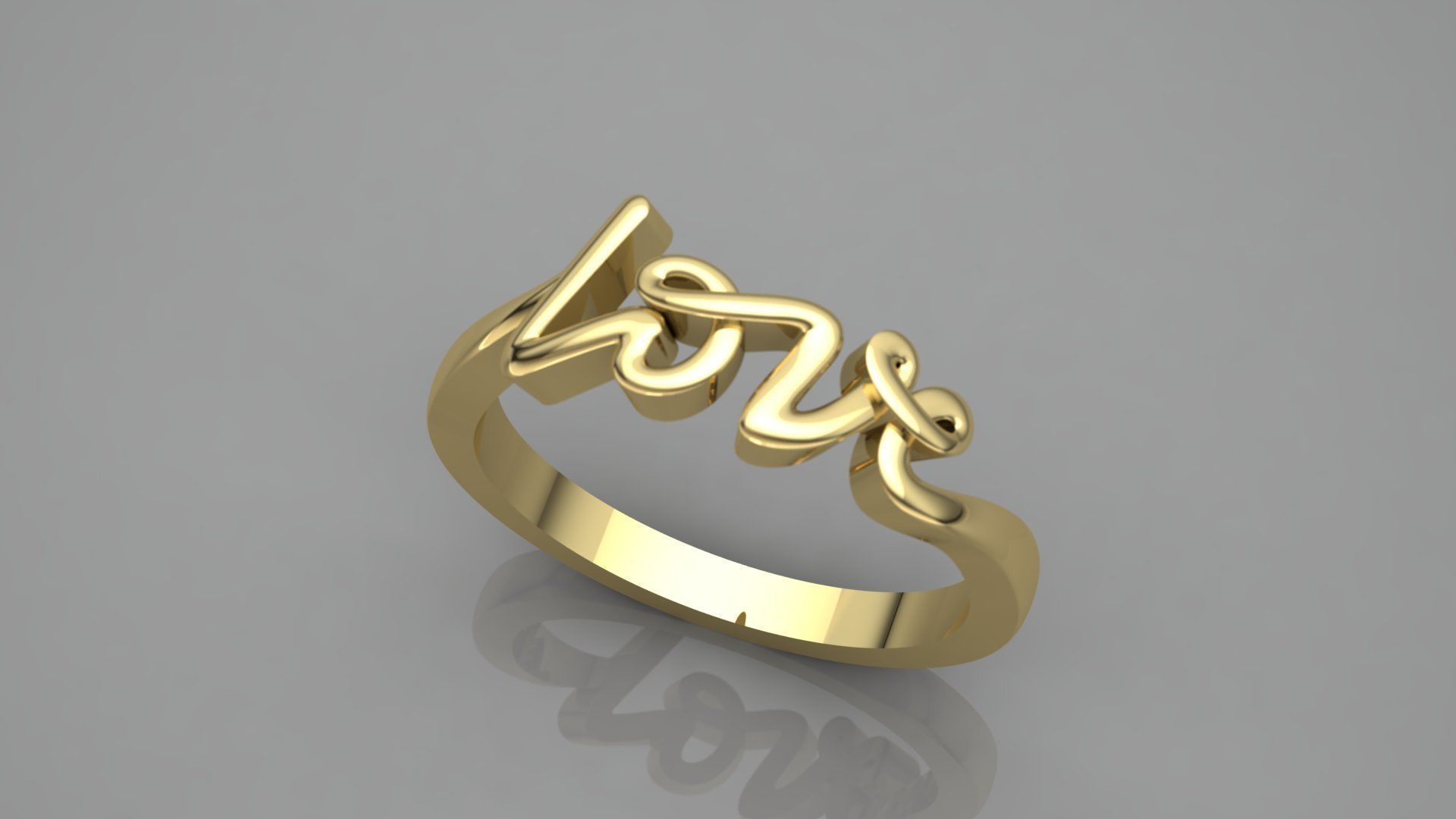 Love ring 3D model 3D print model_1