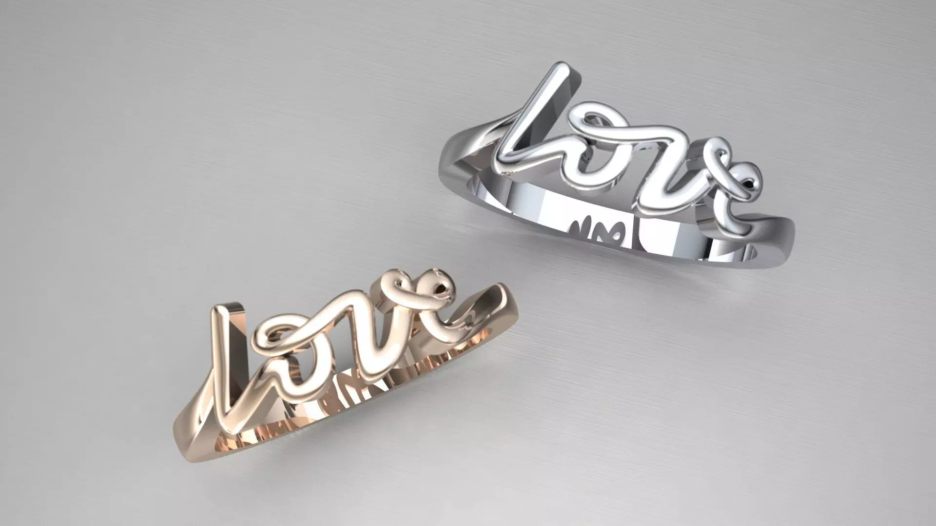Love ring 3D model 3D print model_0