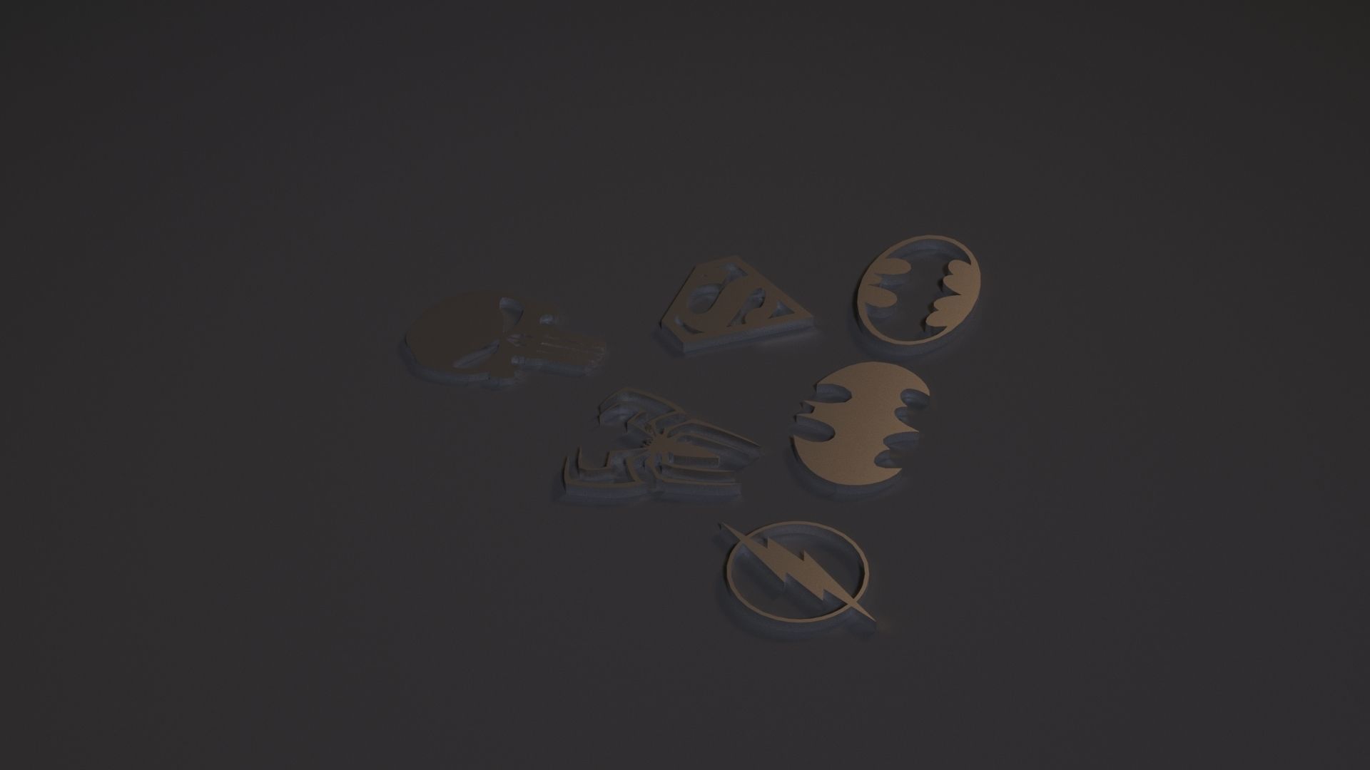 Superhero icons 3D print model_9