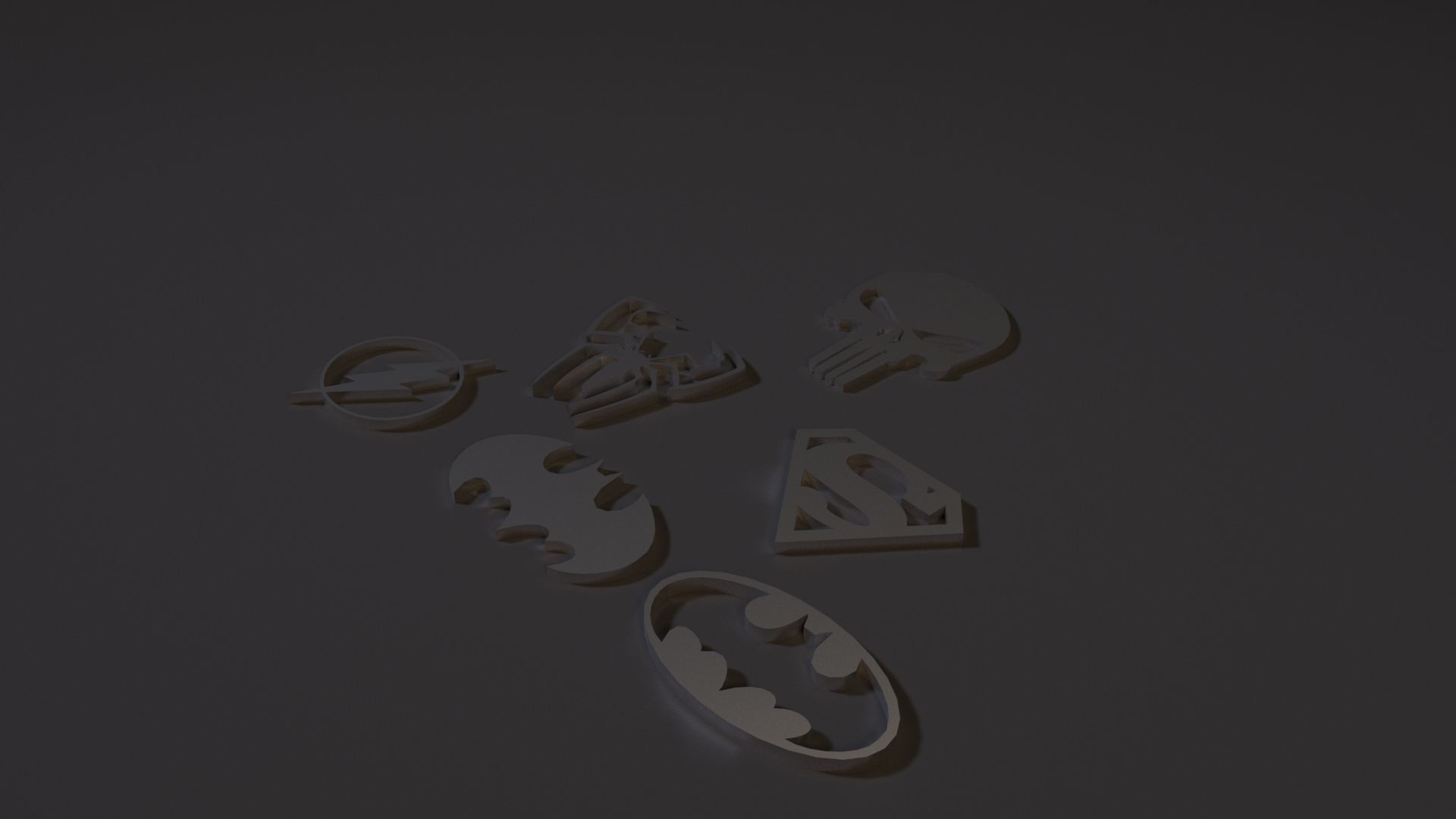 Superhero icons 3D print model_8