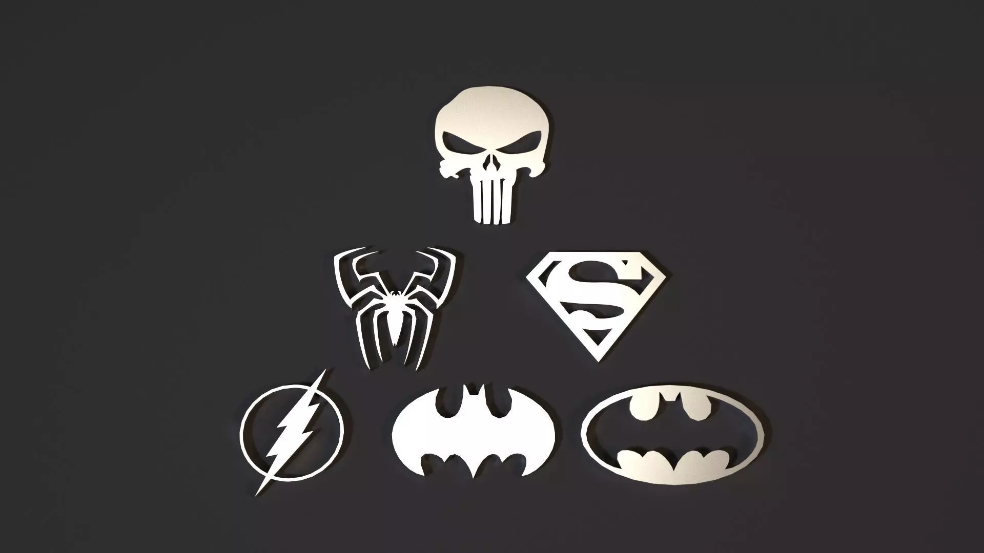 Superhero icons 3D print model_0