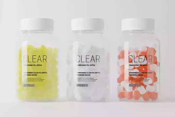Clear Plastic Medicine bottle 3D model