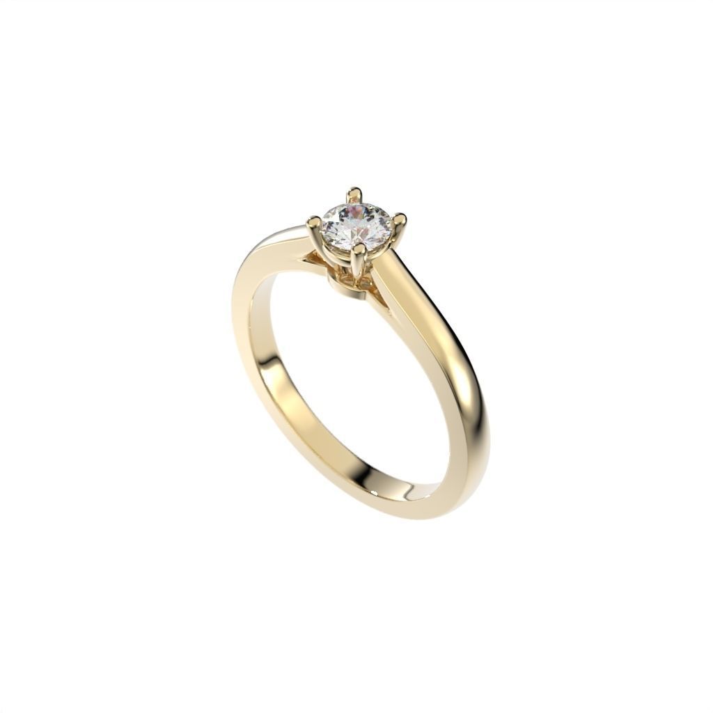 Solitaire rings c style N9 3D print model_14