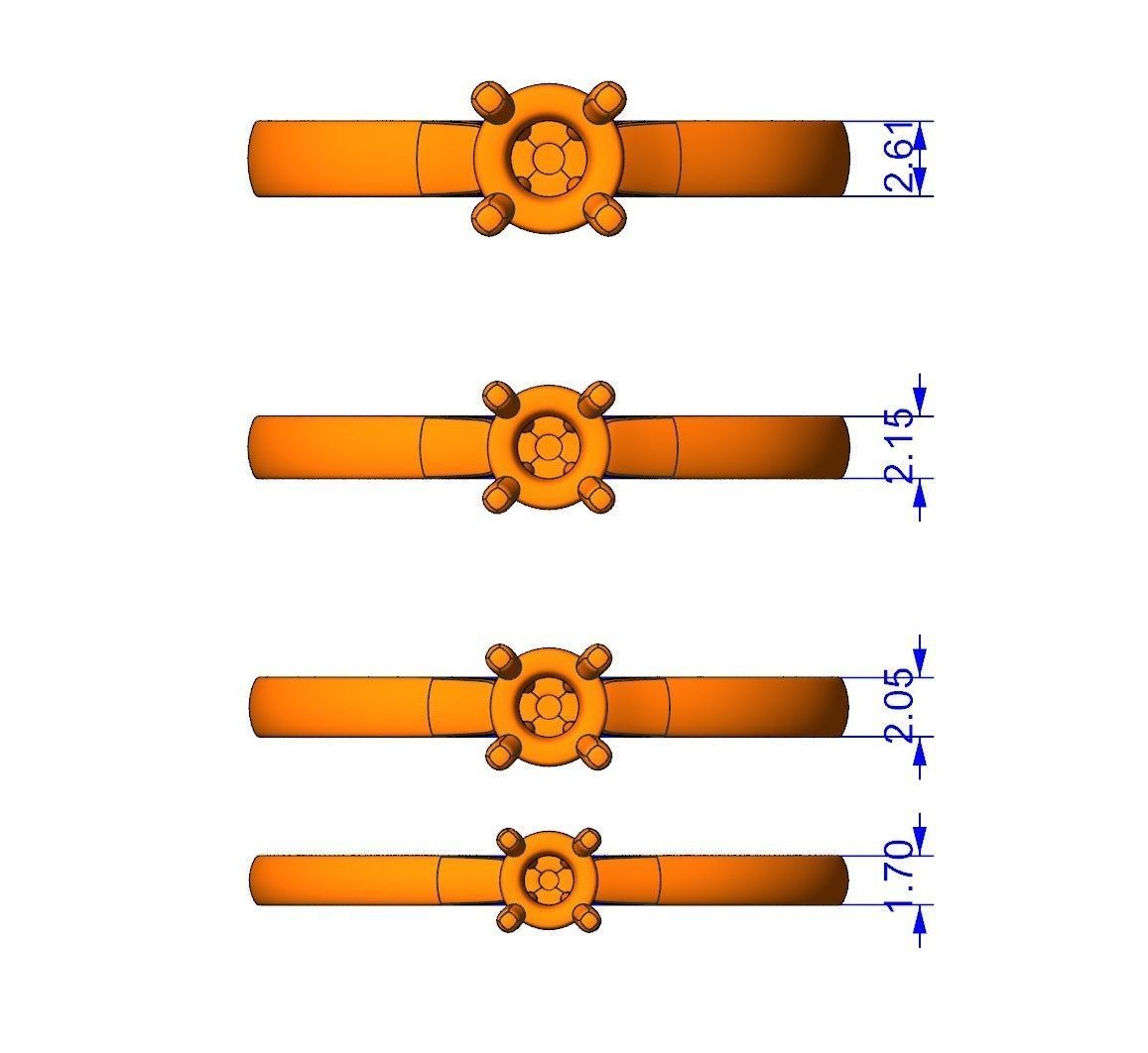 Solitaire rings c style N9 3D print model_8