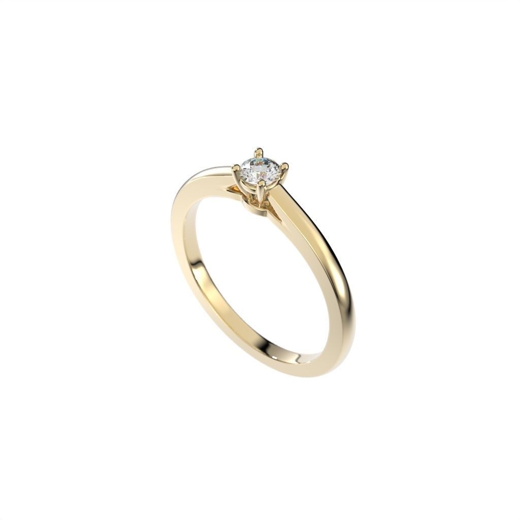 Solitaire rings c style N9 3D print model_20