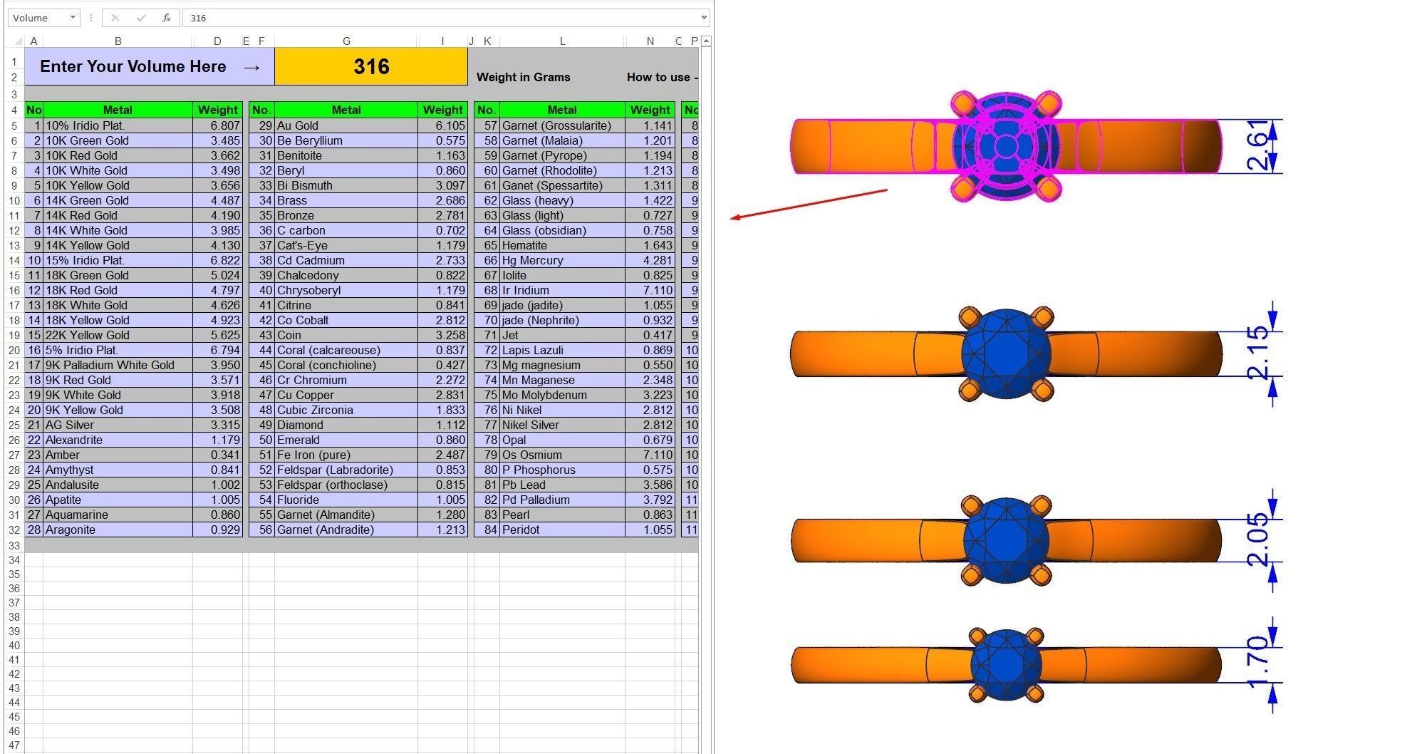 Solitaire rings c style N9 3D print model_4