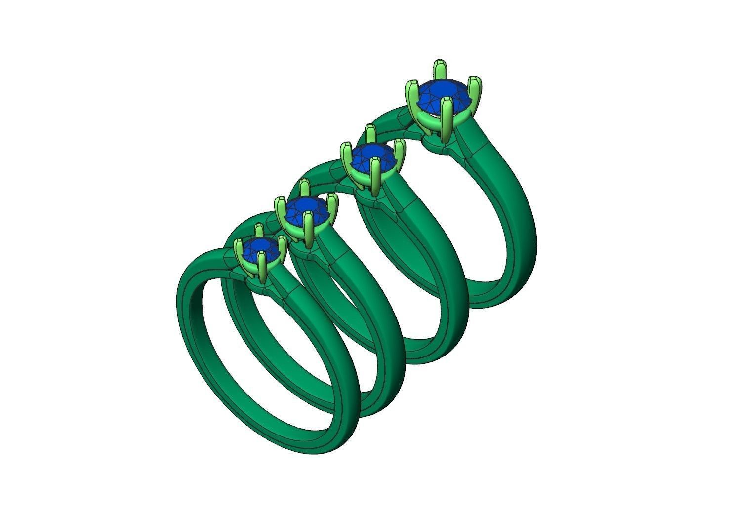 Solitaire rings c style N9 3D print model_13