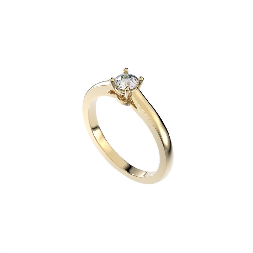 Solitaire rings c style N9 3D print model_17
