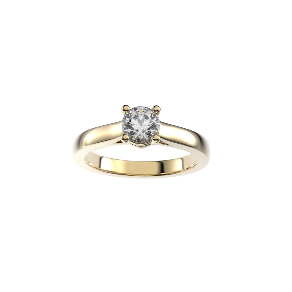 Solitaire rings c style N9 3D print model_23