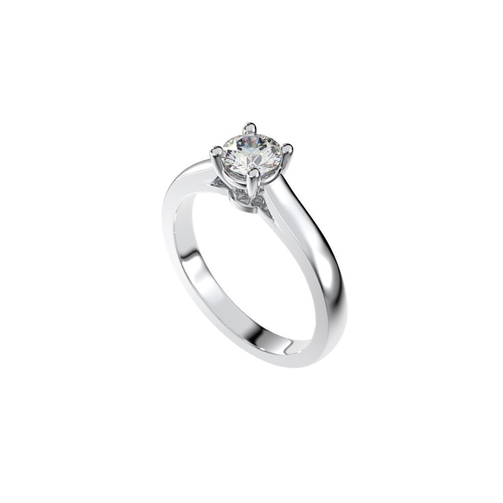 Solitaire rings c style N9 3D print model_1