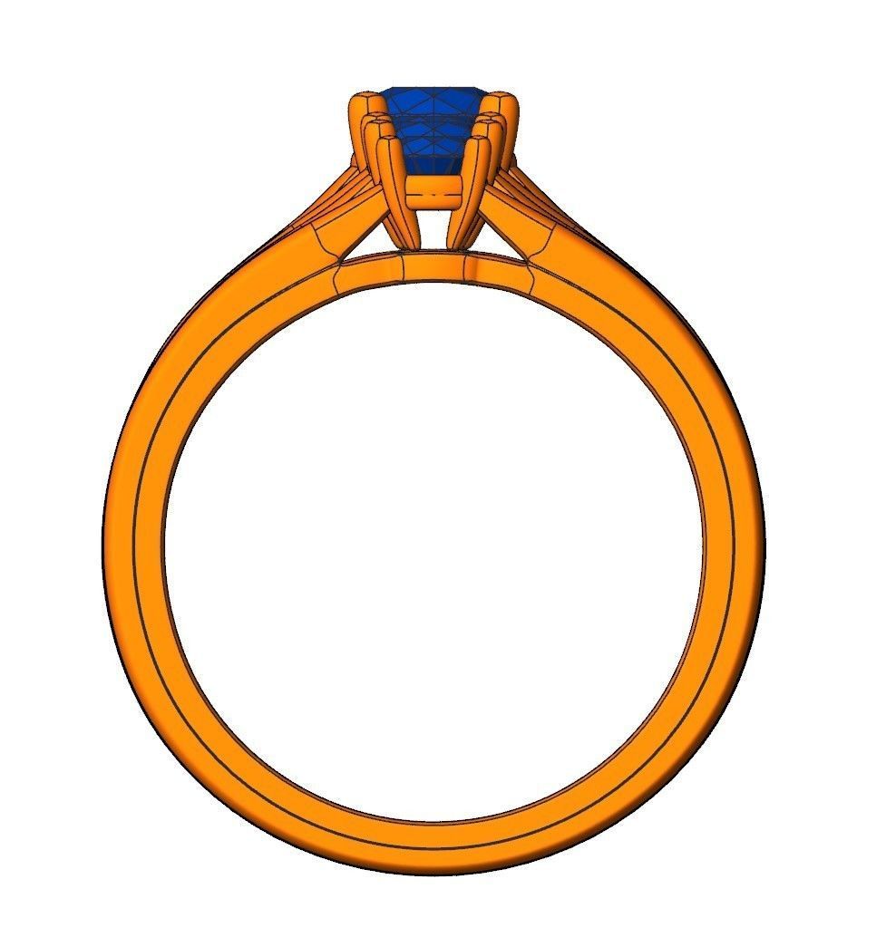 Solitaire rings c style N9 3D print model_9