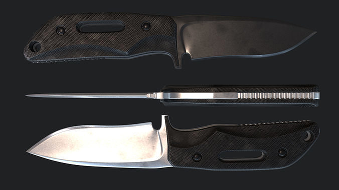 Tactical combat knife subdivision ready  3D model