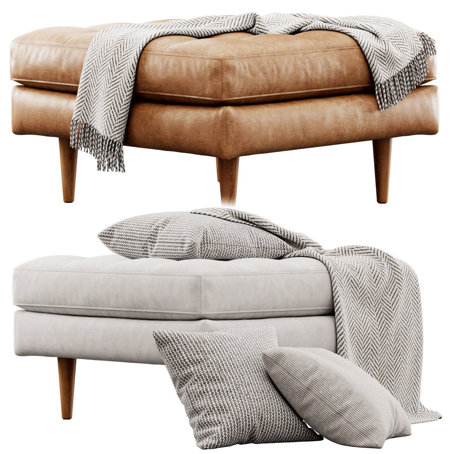 Napa Ottoman by Poly and Bark 3D model_1