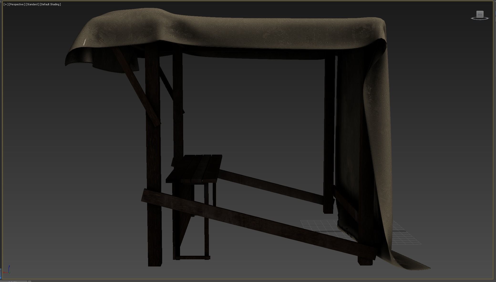 Market Stall Cotton Low-poly 3D model_9