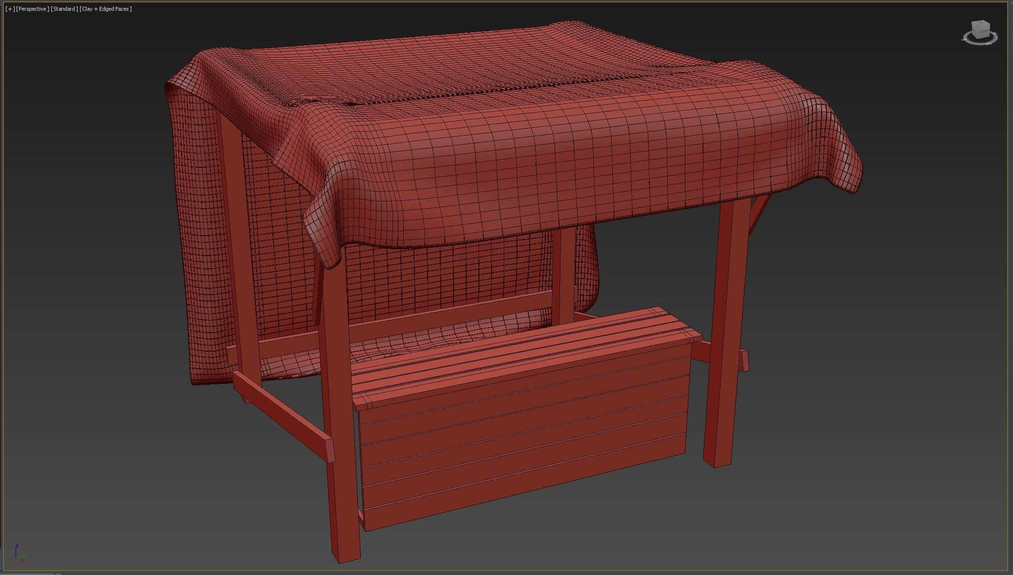 Market Stall Cotton Low-poly 3D model_4