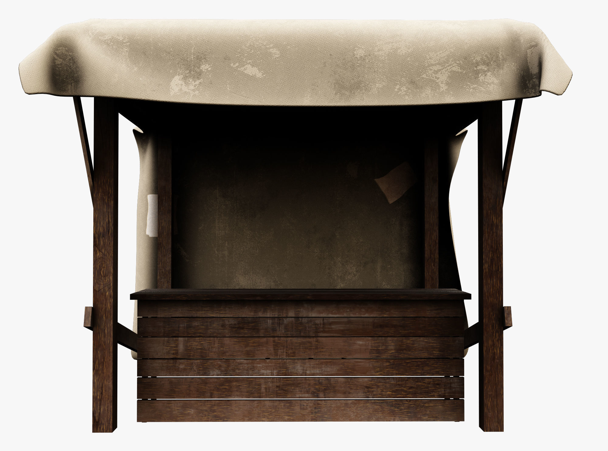 Market Stall Cotton Low-poly 3D model_1