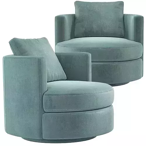 Wren Swivel Chair Restoration Hardware RH 3D model 5