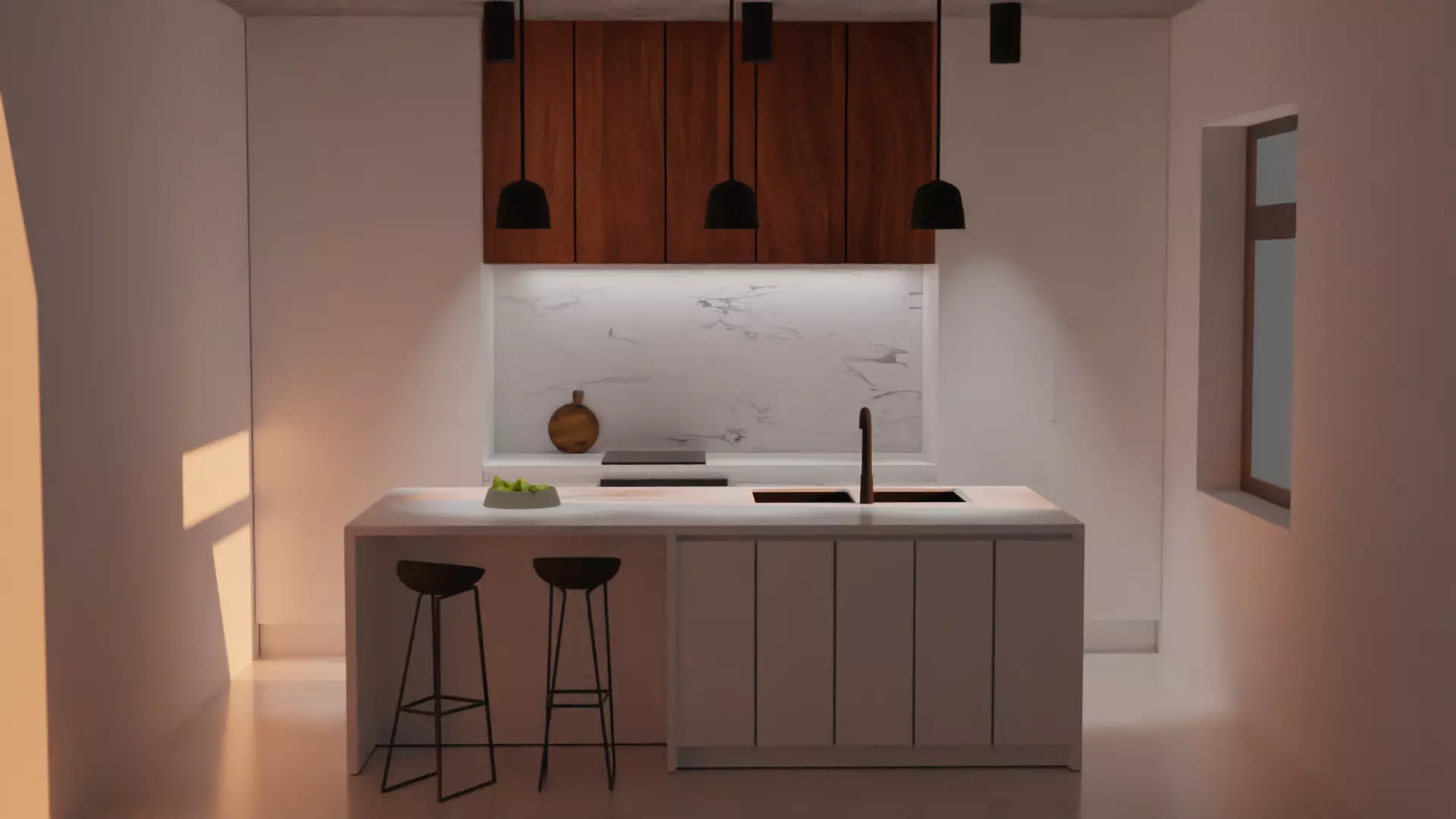 Modern kitchen 3d model Free 3D model
