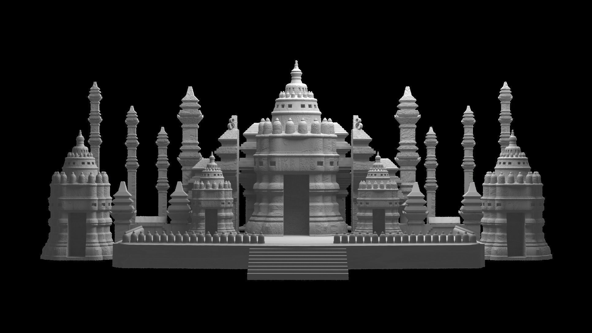Prambanan Temple From Indonesia 3D model_4
