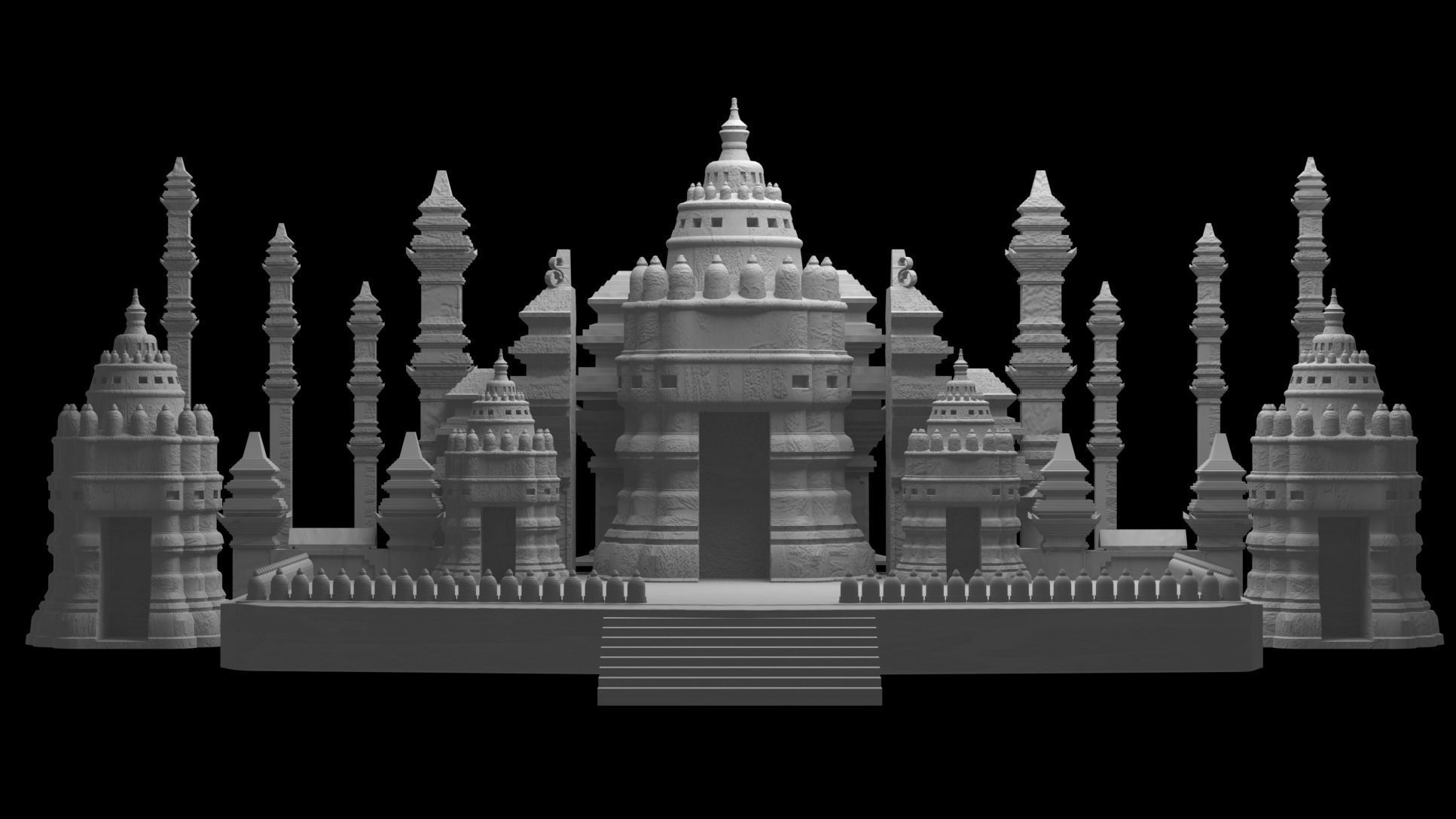 Prambanan Temple From Indonesia 3D model_3