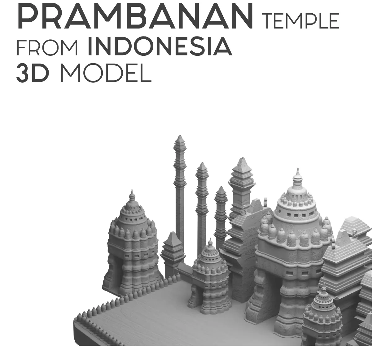 Prambanan Temple From Indonesia 3D model_0