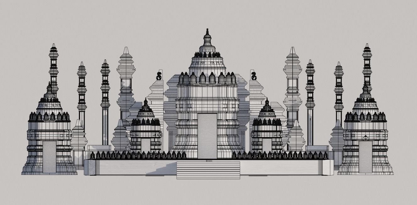 Prambanan Temple From Indonesia 3D model_8