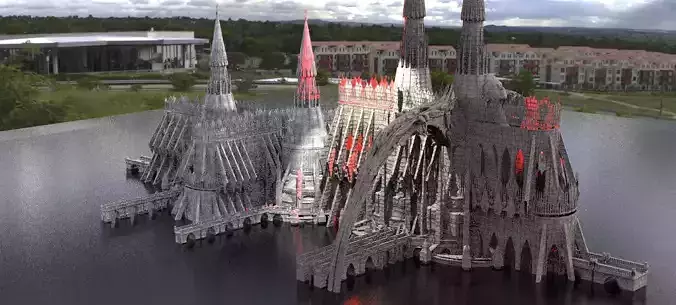 Cathedral Desert Stone Palace 5 3D model