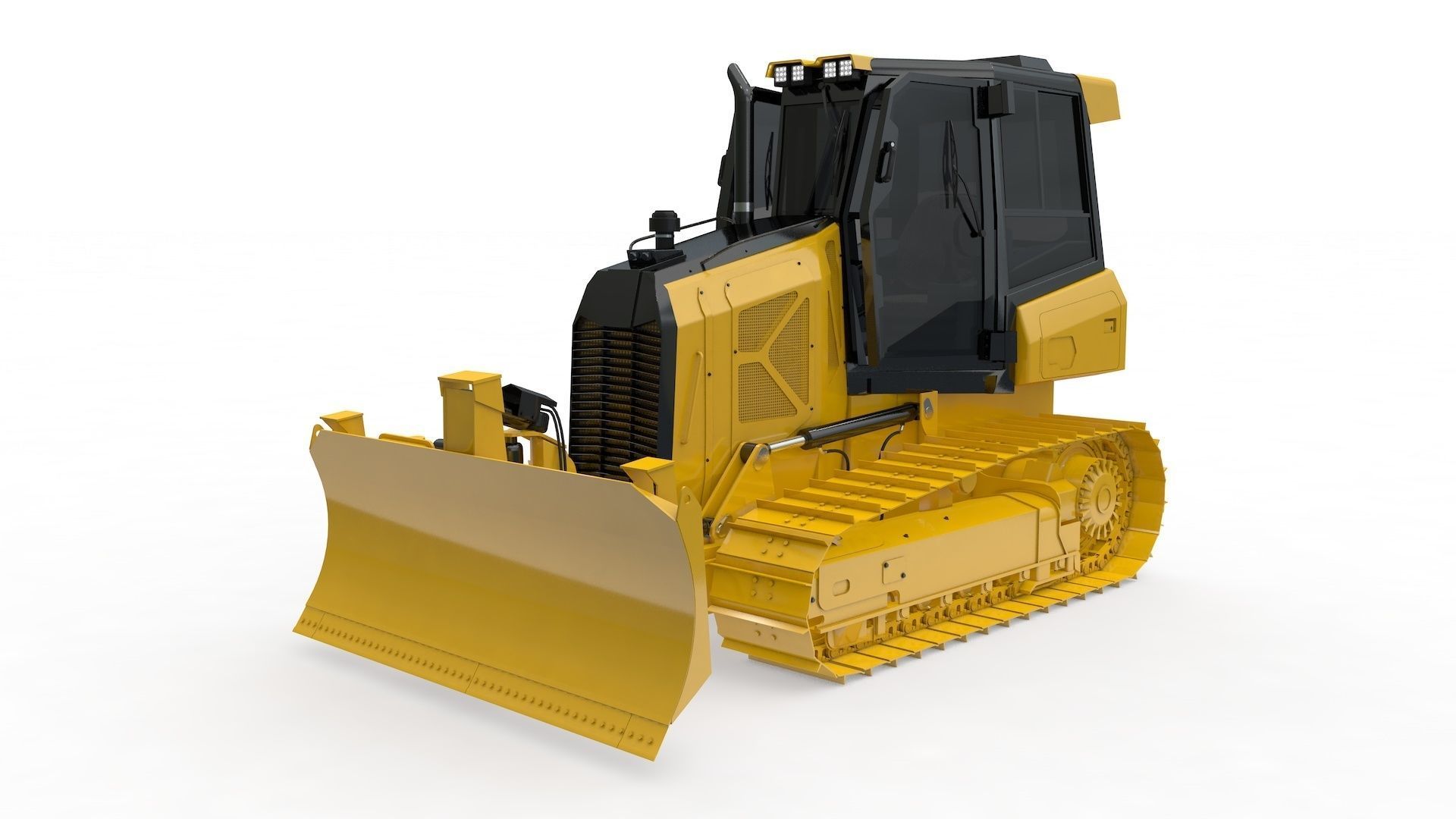 Bulldozer Small Rigged 3D model_58