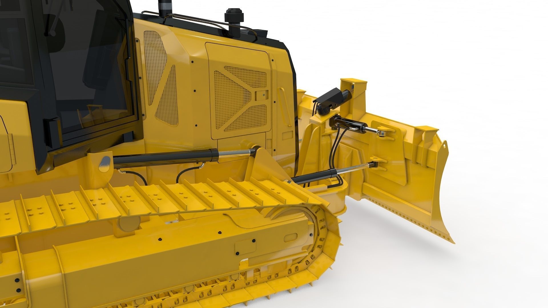 Bulldozer Small Rigged 3D model_6