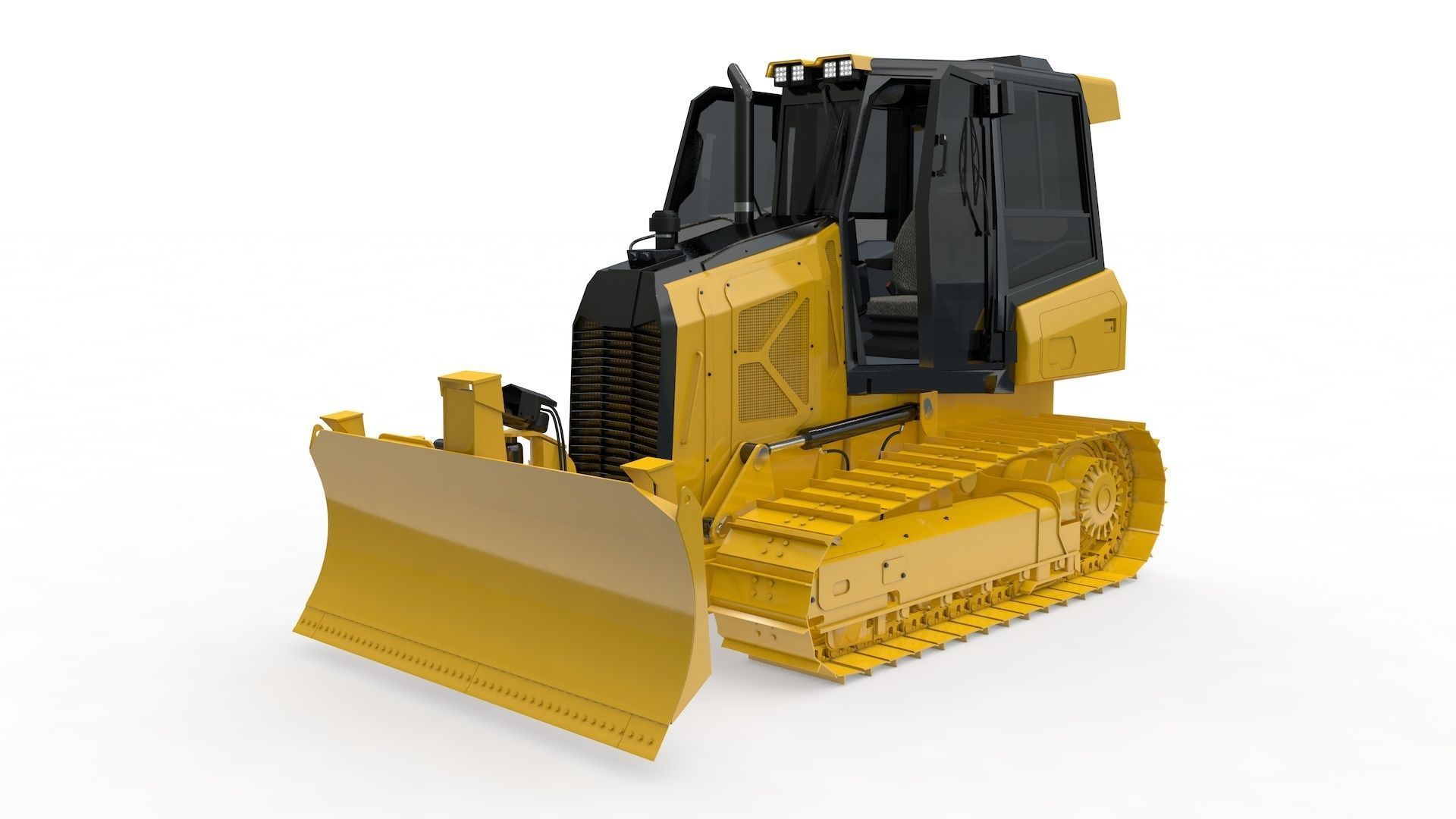 Bulldozer Small Rigged 3D model_53