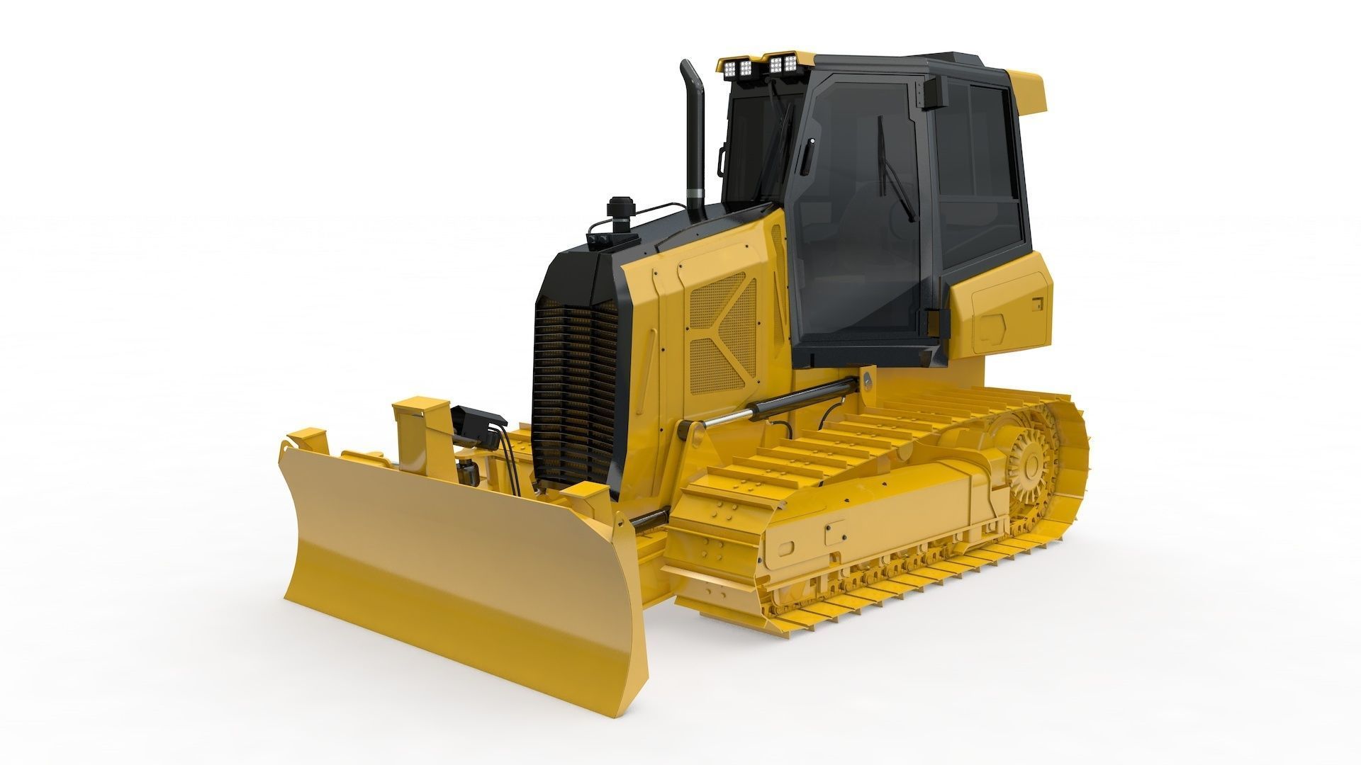 Bulldozer Small Rigged 3D model_16