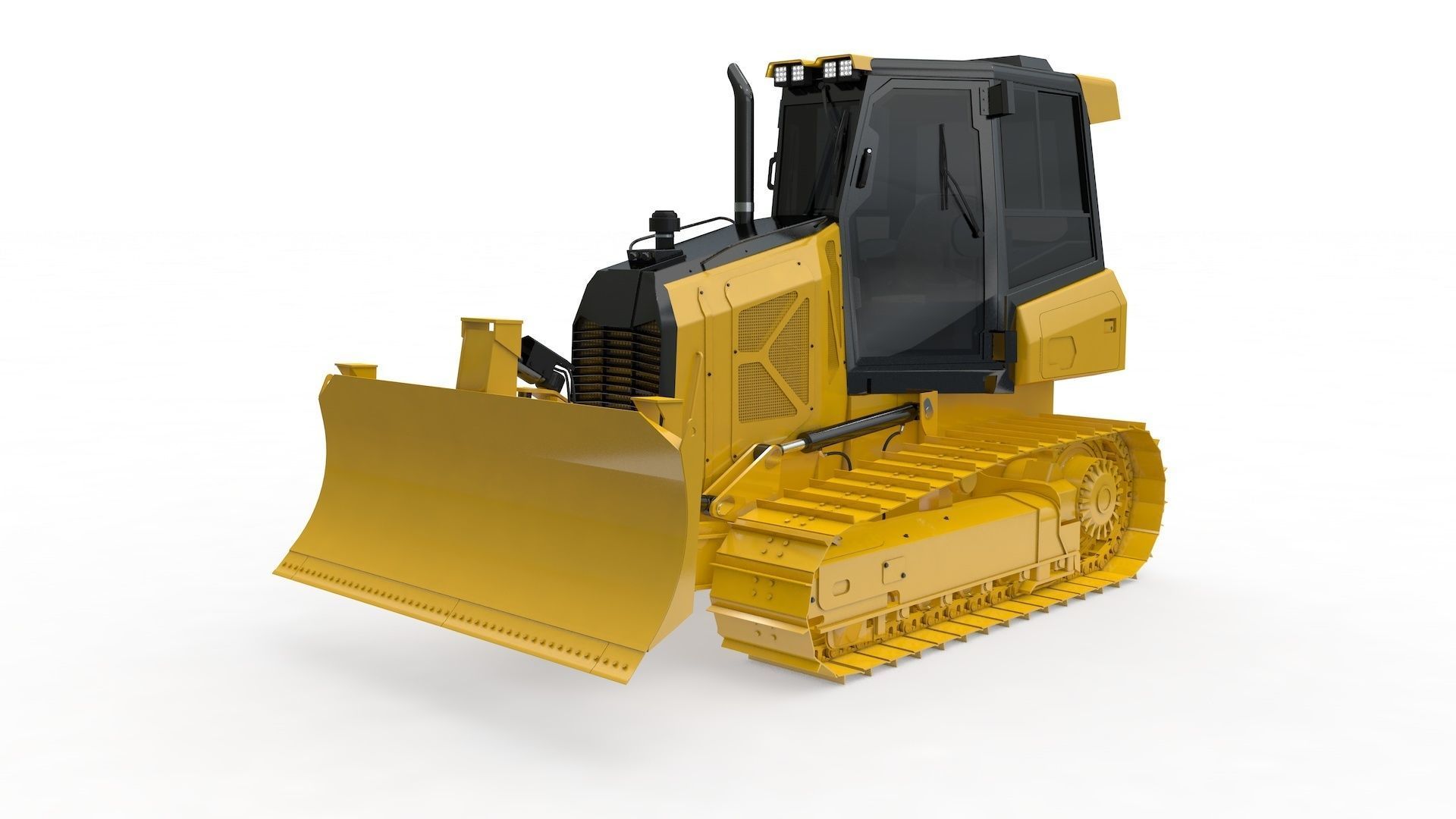 Bulldozer Small Rigged 3D model_10