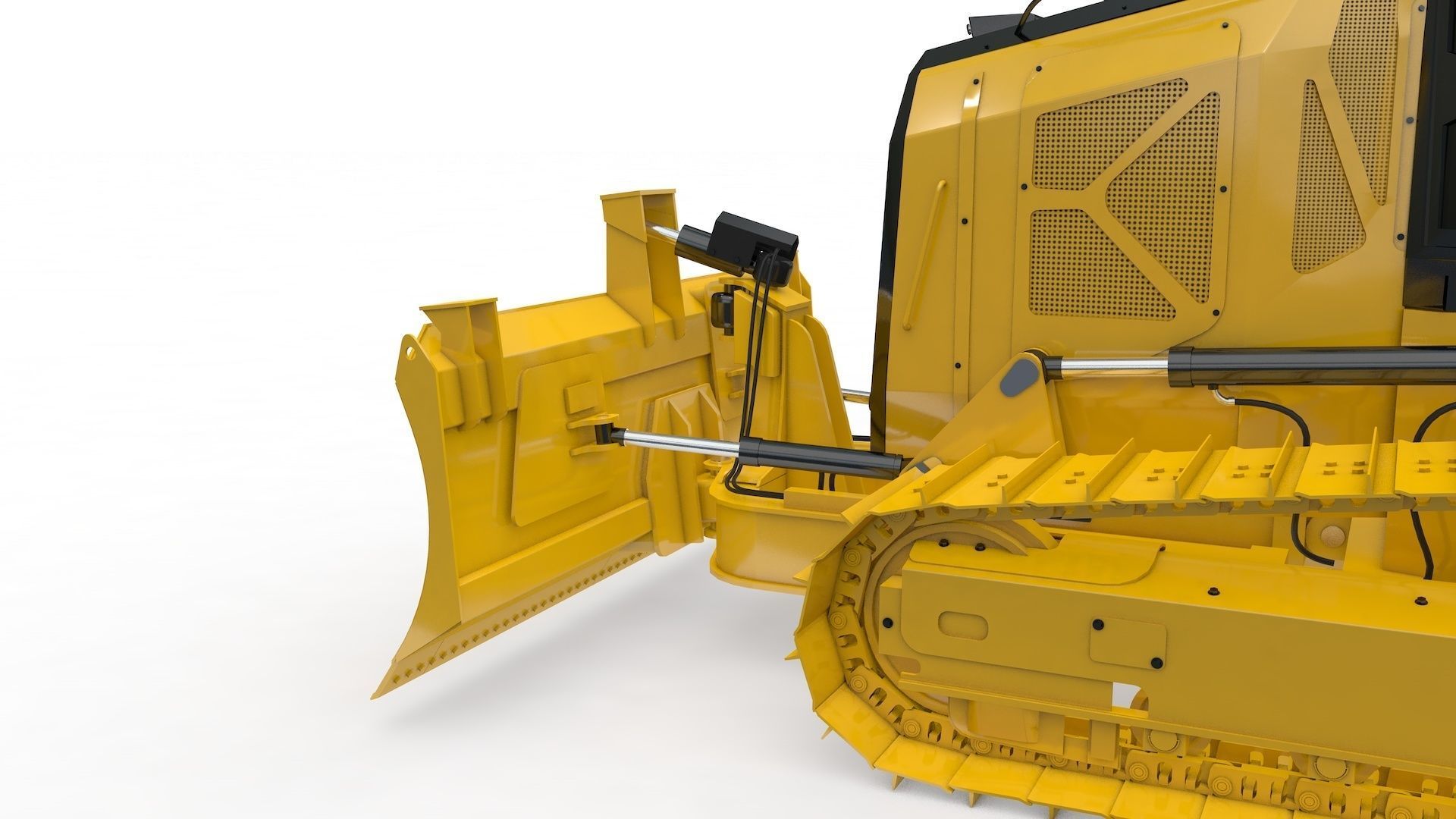 Bulldozer Small Rigged 3D model_65