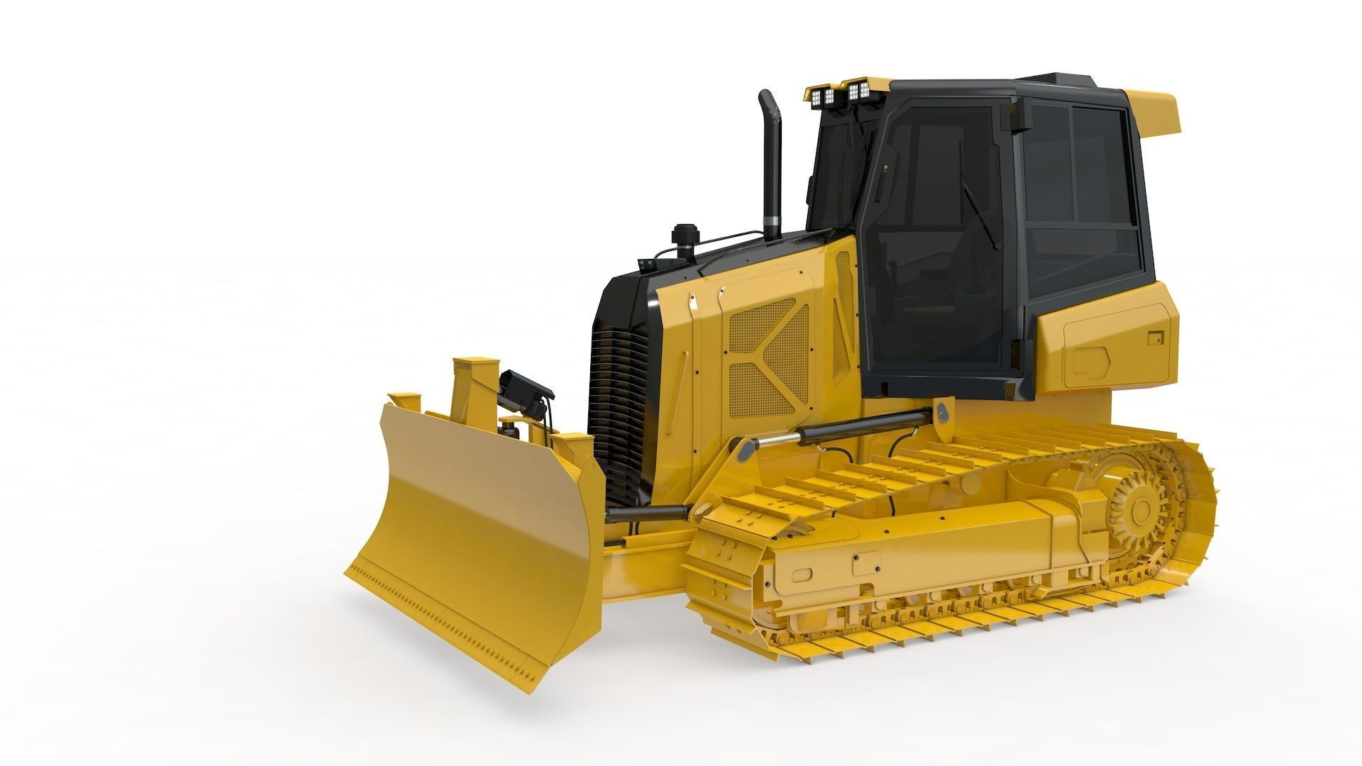Bulldozer Small Rigged 3D model_79