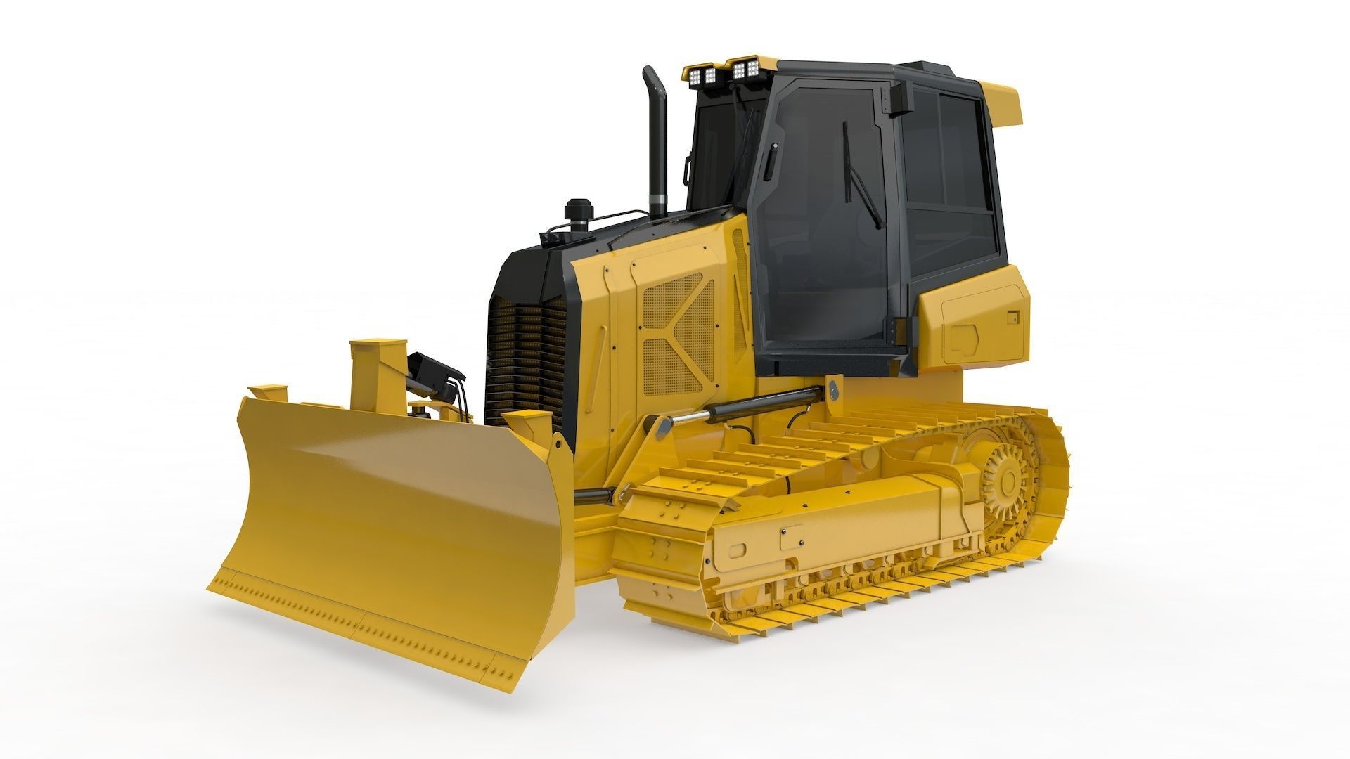 Bulldozer Small Rigged 3D model_1