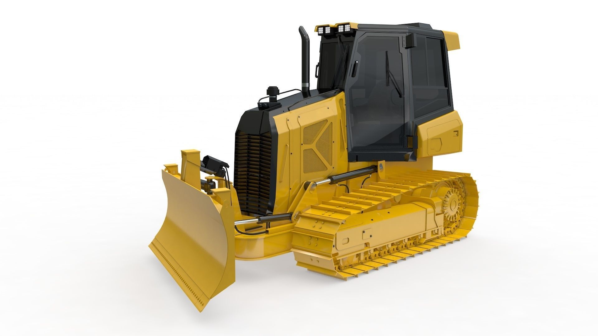 Bulldozer Small Rigged 3D model_20