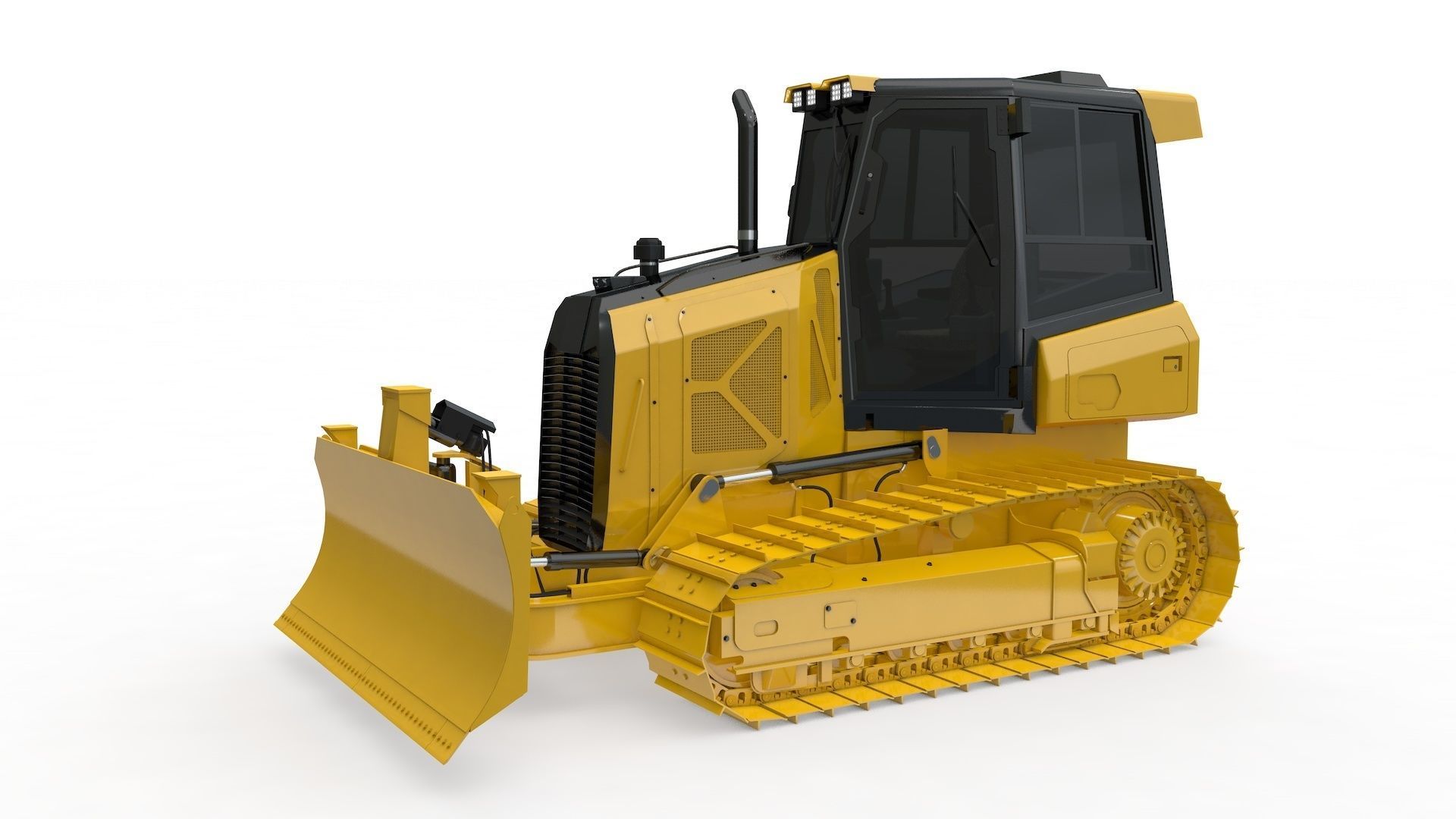 Bulldozer Small Rigged 3D model_84