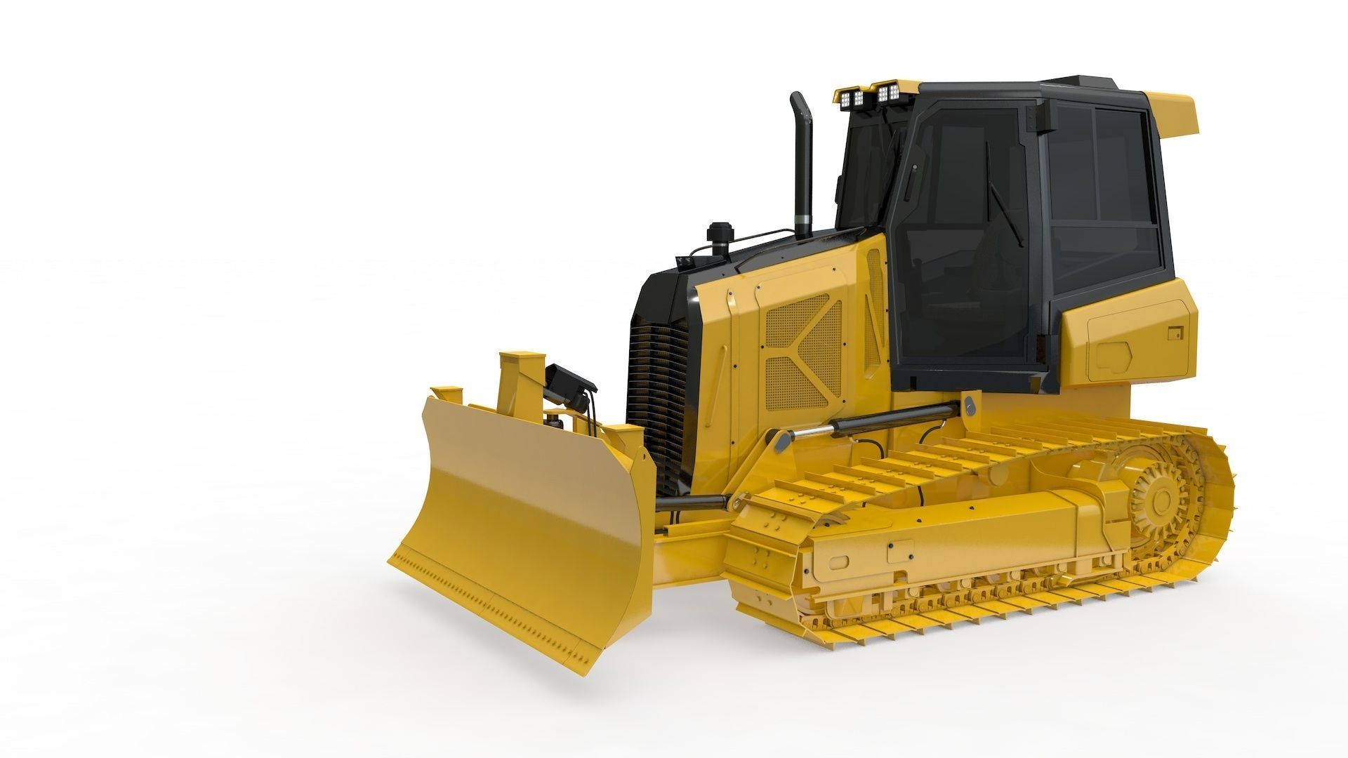 Bulldozer Small Rigged 3D model_75