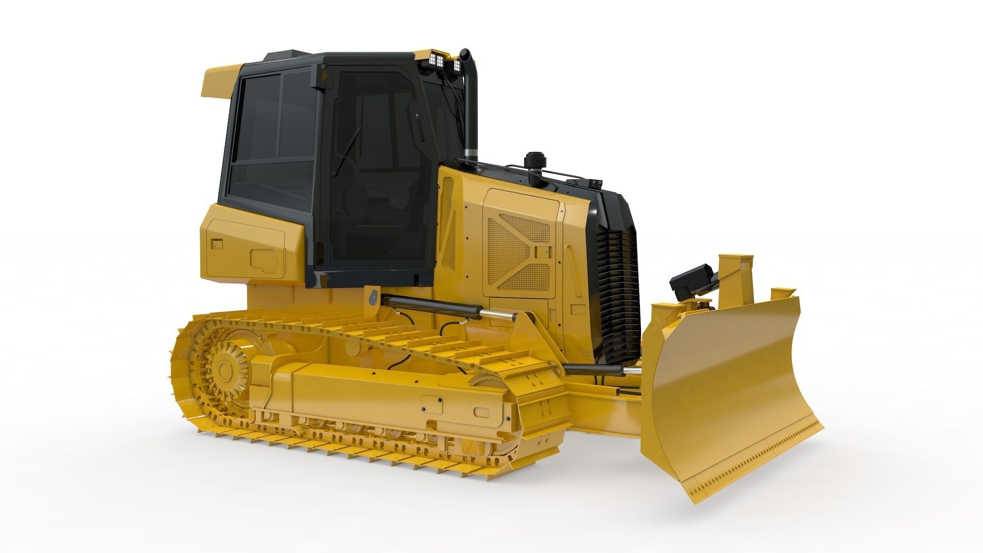 Bulldozer Small Rigged 3D model_5