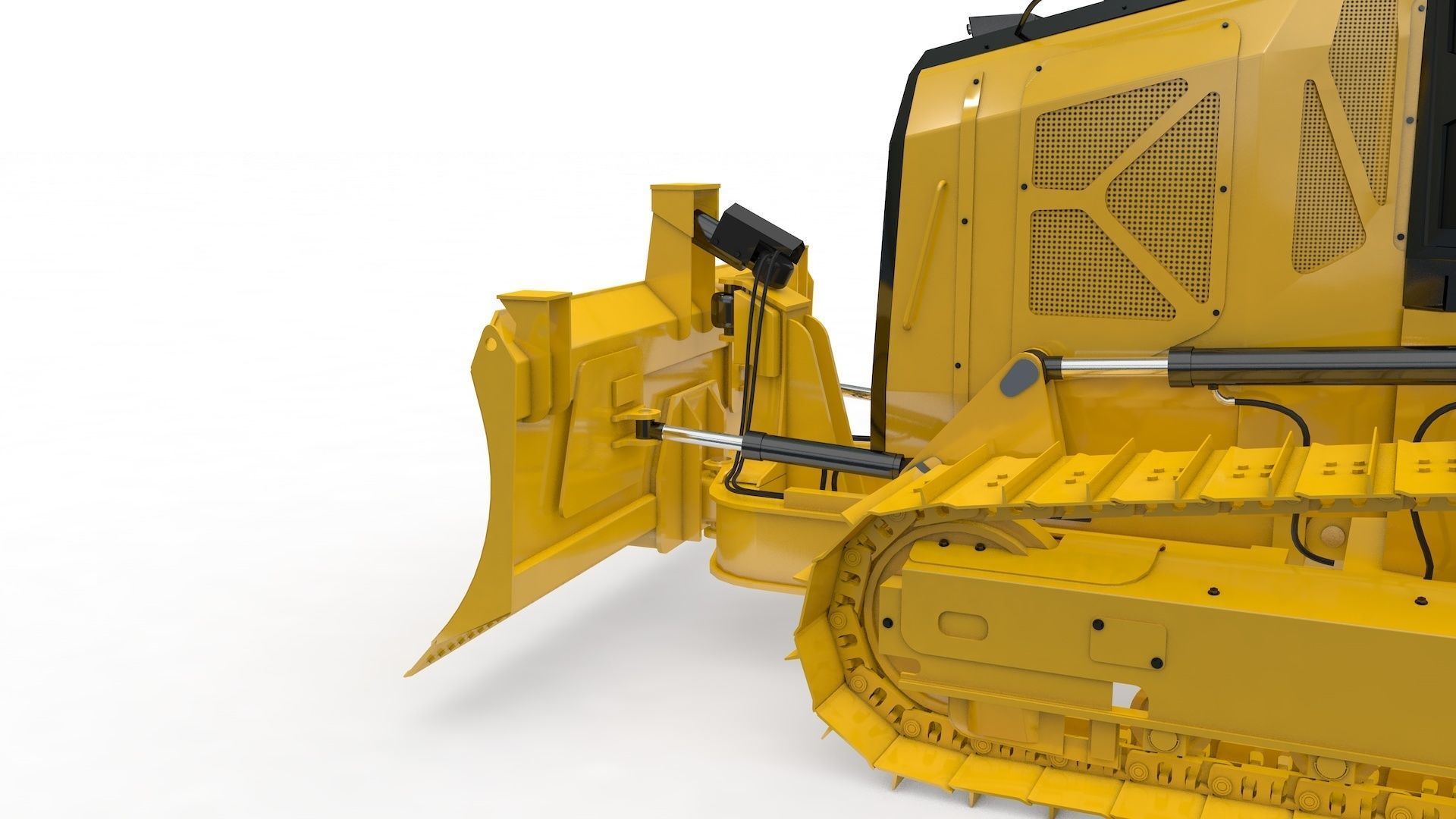 Bulldozer Small Rigged 3D model_73