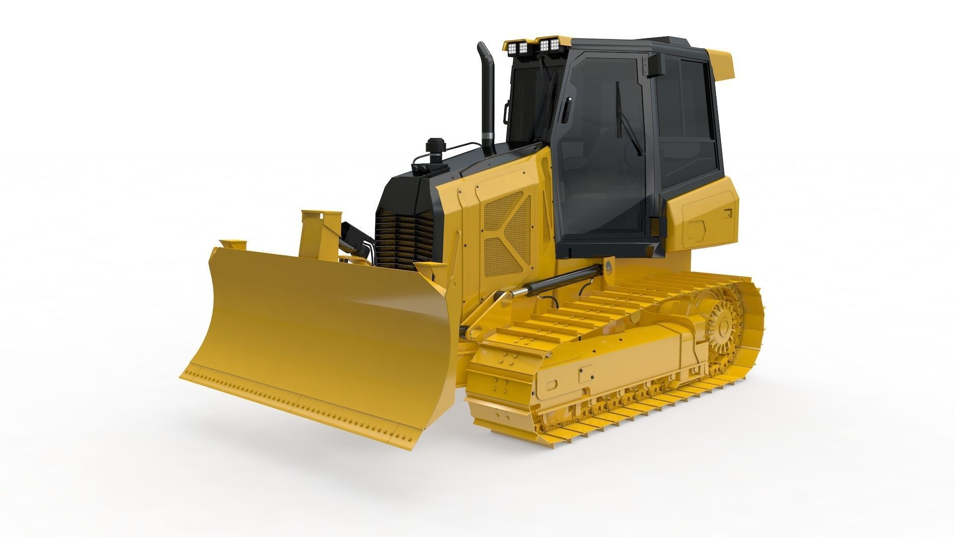 Bulldozer Small Rigged 3D model_12
