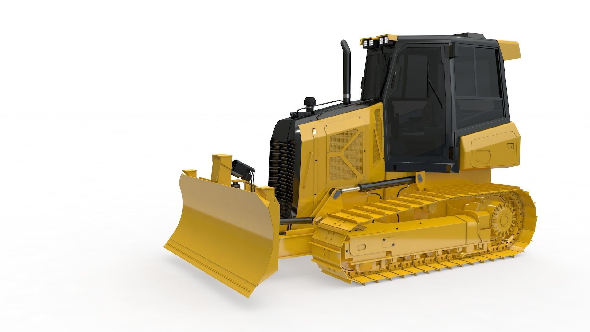 Bulldozer Small Rigged 3D model_77