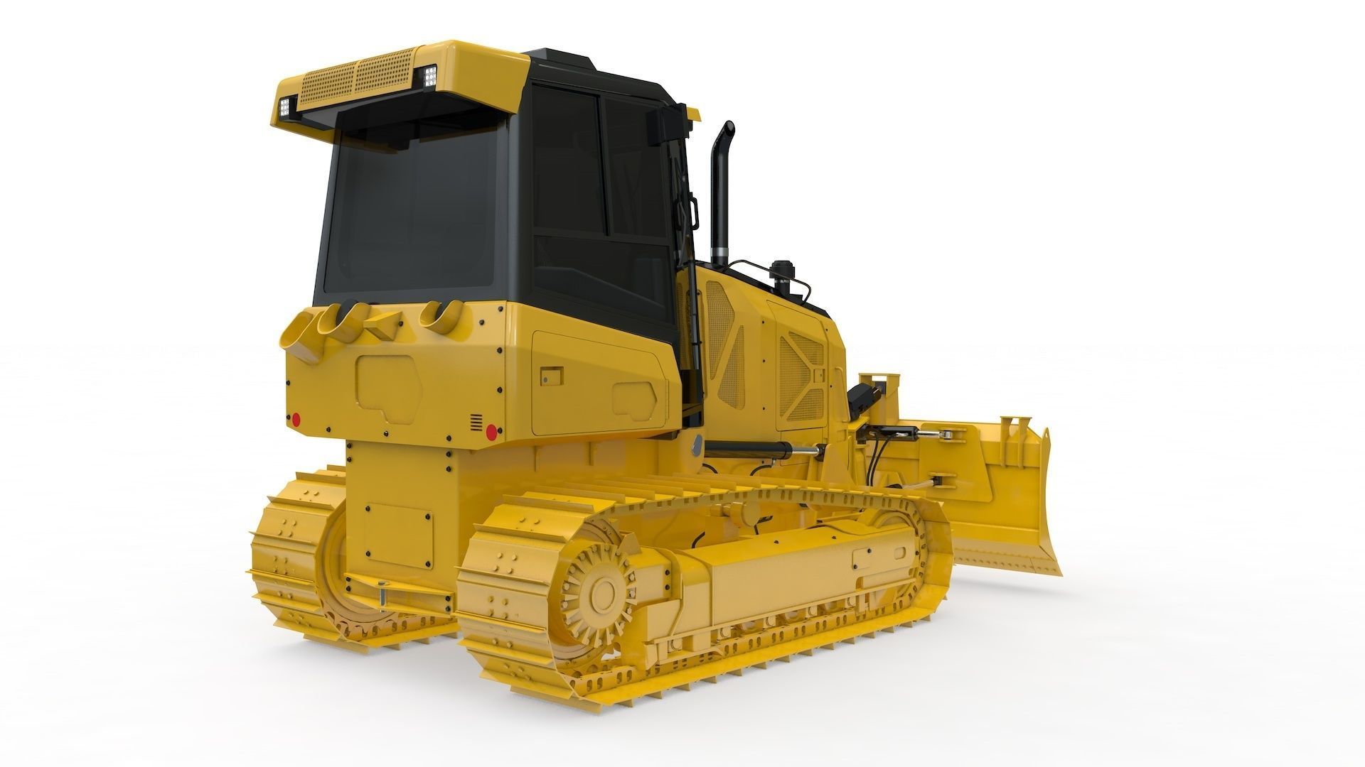 Bulldozer Small Rigged 3D model_4