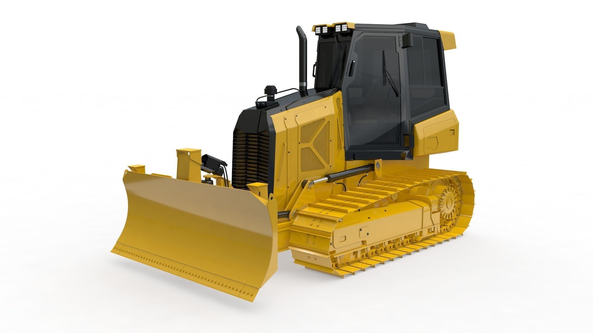 Bulldozer Small Rigged 3D model_32
