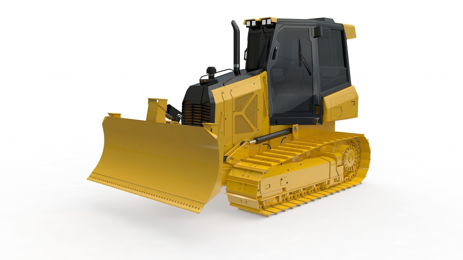 Bulldozer Small Rigged 3D model_11