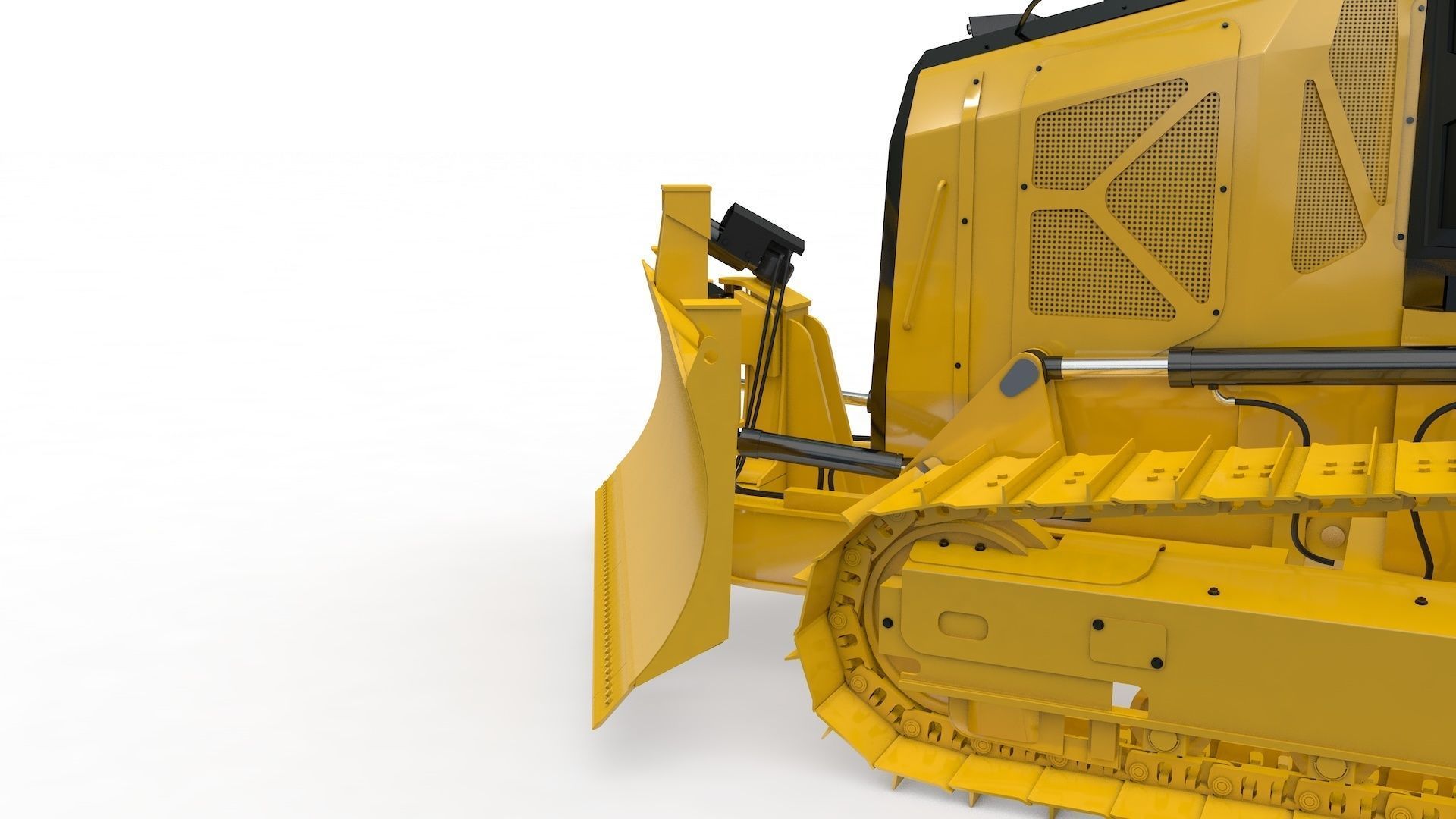 Bulldozer Small Rigged 3D model_69
