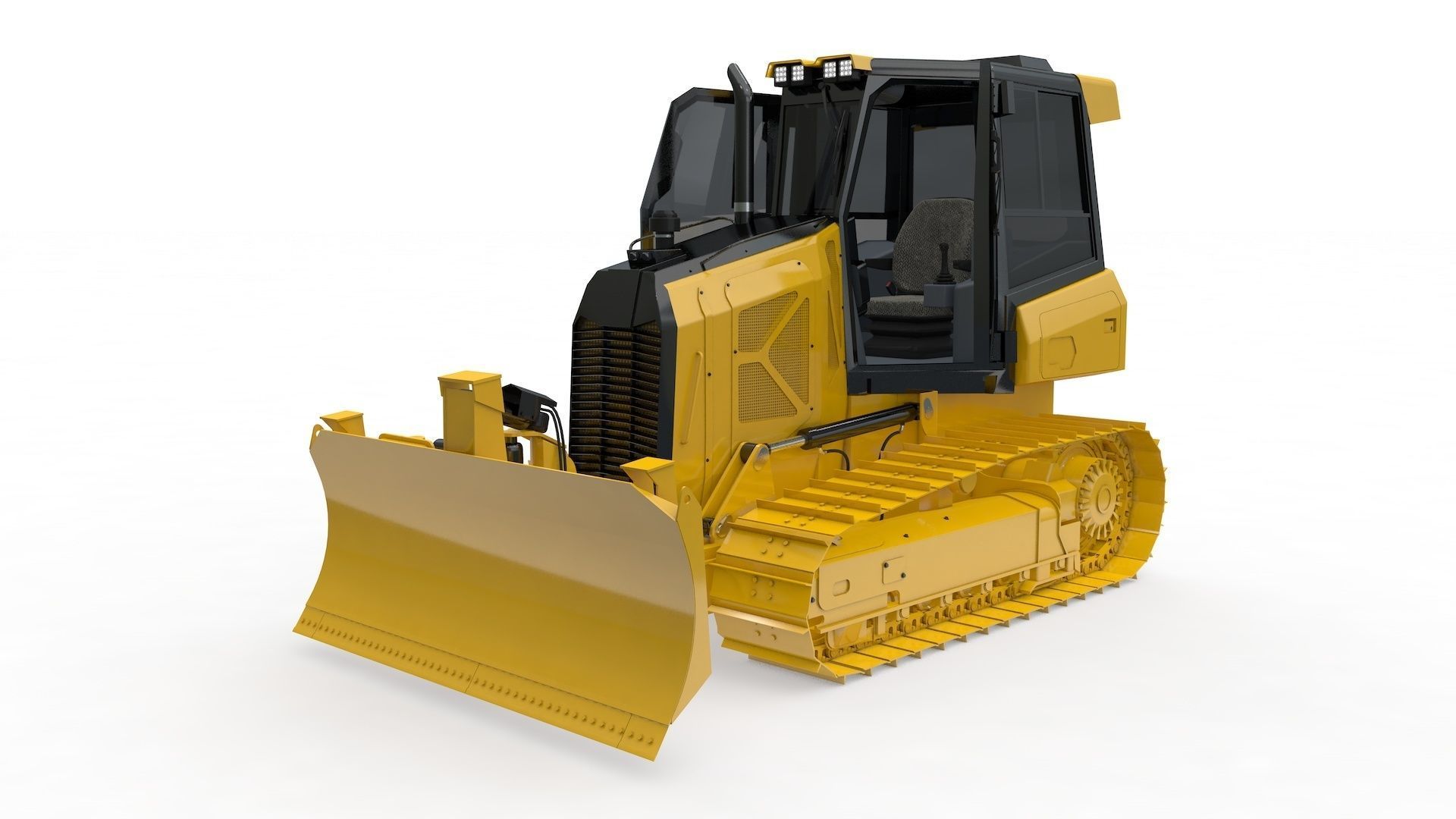 Bulldozer Small Rigged 3D model_56