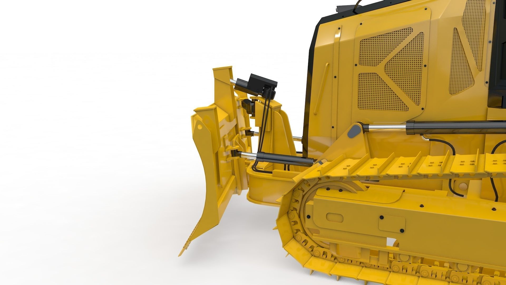 Bulldozer Small Rigged 3D model_66